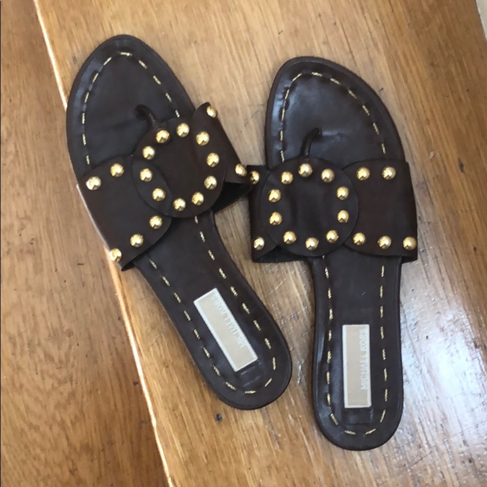 Italian leather slide sandals